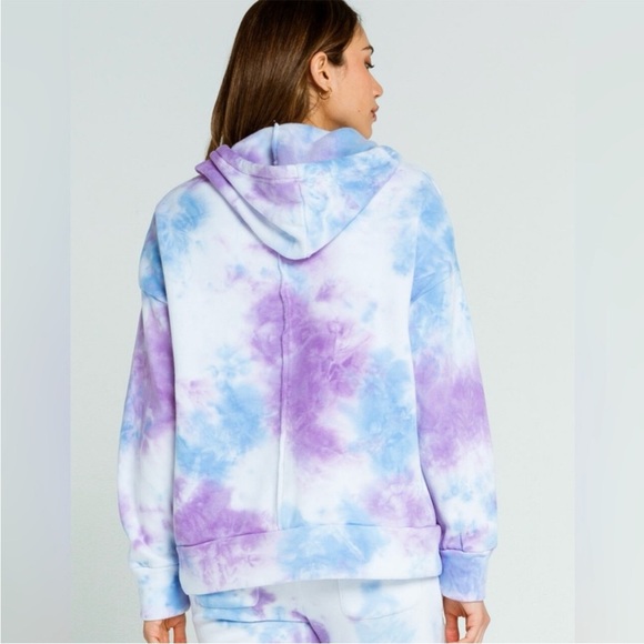 Free People Movement Work It Out Tie Dye Hoodie Blue Purp Size XS $78 Retail NWT - Picture 3 of 10
